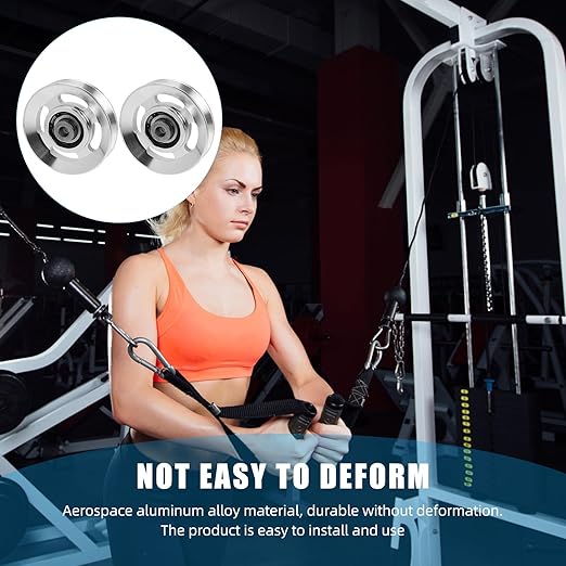 Exercise Pulley Replaceable: 10 Pcs Gym Pulley, Lifting Pulley Wheel Pully Pulley System Wheel Pulley Gym Wear Resistant Fitness Equipment Aluminum Alloy Cable