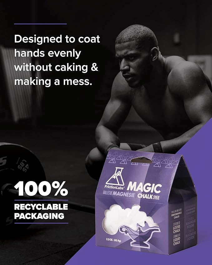 Friction Labs Magic Chalk Ball & Magic Chalk Ball PRO - Premium Gym Chalk in Refillable Sock - Non Toxic - Great for Climbing, Gymnastics, Weightlifting, Crossfit, Pool, Training