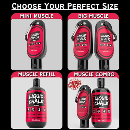 PowerGrip Liquid Chalk - Ultimate Grip Enhancer for Gym, Weightlifting, Climbing & Powerlifting - Long-Lasting Gymnastics Chalk for Rock Climbing, Cheer, and Lifting - Superior Hold, No Mess