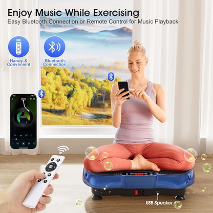 Vibration Plate Exercise Machine, 180 Speed Levels Vibration Plate for Lymphatic Drainage, Whole Body Workout Vibrating Fitness Platform, Effective for Weight Loss, Shaping, Toning & Wellness