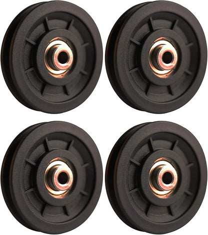 LFJ 90mm/3.5" Nylon Bearing Pulley Wheel Replace for Gym Equipment Part Cable Merchine