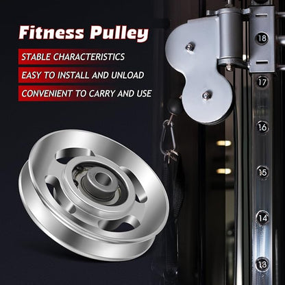 balacoo 6pcs Aluminum Alloy Tec Weight Lifting Accessories Gym Equipment Accessories Workout Equipment Accessories Exercise Pulley Ball Bearings Gym Replacement Parts