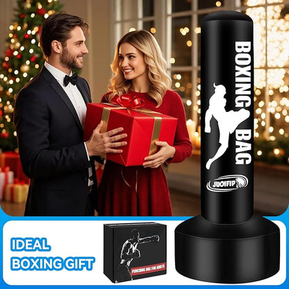 69'' Standing Punching Bag for Adults, Heavy Bag Boxing Equipment Kicking Bag Inflatable Kick Boxing Bag with Stand for Training MMA Muay Thai Fitness
