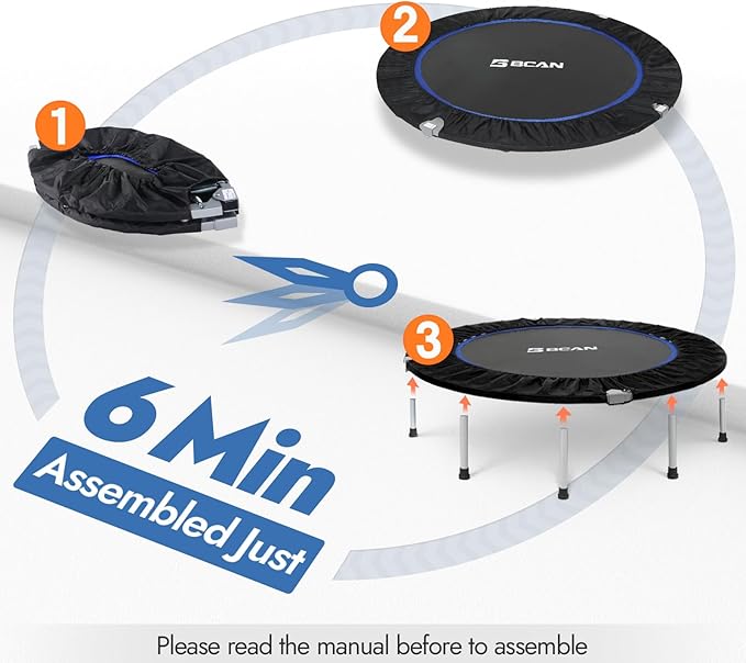 BCAN 40/48" Foldable Mini Trampoline Max Load 330lbs/440lbs