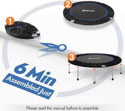 BCAN 40/48" Foldable Mini Trampoline Max Load 330lbs/440lbs