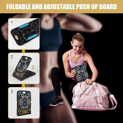 Push Up Board Foldable Adjustable Pushup Bar 56 1 Exercise