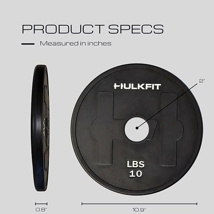 HulkFit 2-inch Rubber Coated Steel Weight Plates Set