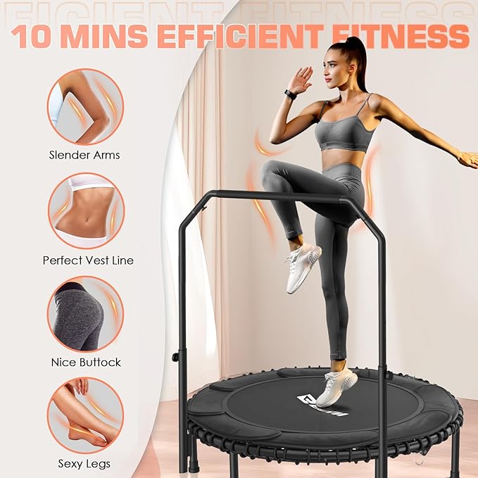 BCAN 450/550 LBS Foldable Mini Trampoline 40"/48"/50" Fitness
