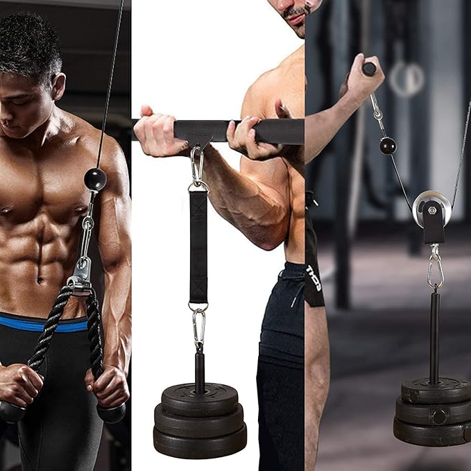 Taeku LAT Pulley System for Home Gym – Strength Training Fitness Equipment Cable Machine for Triceps, Biceps, Back & Shoulder Workouts