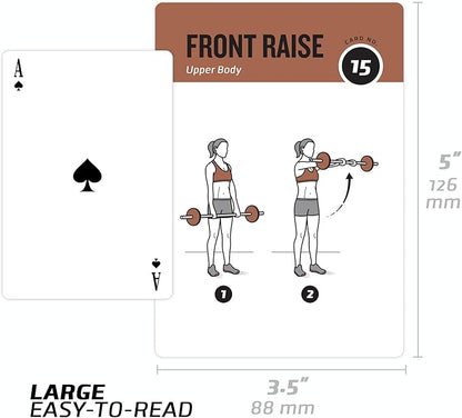 NewMe Fitness Barbell Workout Cards, Instructional Fitness Deck for Women & Men, Beginner Fitness Guide to Training Exercises at Home or Gym 3.5"x5"