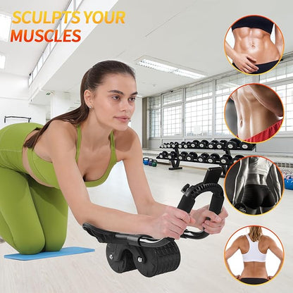 Ab Roller Wheel，with Timer Automatic Rebound Abdominal Wheel，Elbow Support Abs Roller Wheel Core Exercise Equipment