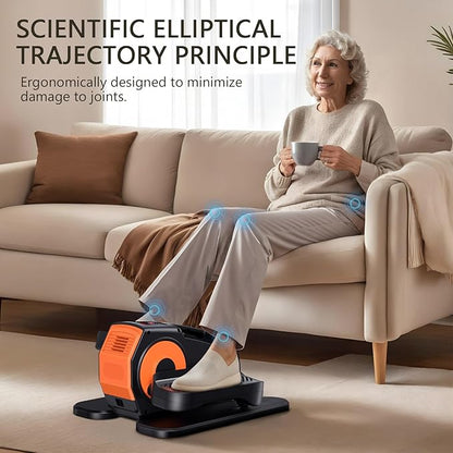 Under Desk Elliptical, Elliptical Leg Exerciser for Seniors, Home Portable Elliptical with Remote Control and 12 Adjustable Speeds, Electric Seated Pedal Exerciser, Fully Assembled