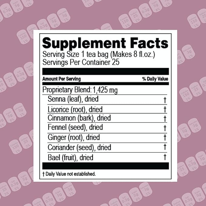 HYLEYS Colon Cleanse Tea BlackBerry Flavor - 25 Tea Bags (1 Pack)