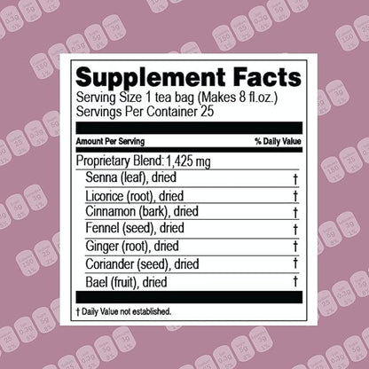 HYLEYS Colon Cleanse Tea BlackBerry Flavor - 25 Tea Bags (1 Pack)