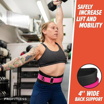 ProFitness Weight Lifting Belt for Women - 4''