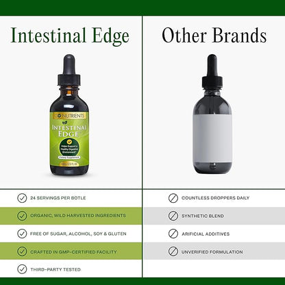 Go Nutrients Intestinal Edge - Gut Cleanse for Humans with Wormwood, Black Walnut, Clove & More - Liquid Drops for Digestive Support - Non-GMO Tincture - 2oz