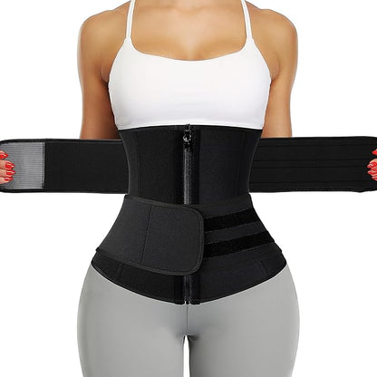 KIWI RATA Neoprene Sauna Waist Trainer Corset Sweat Belt for Women Compression Cincher Band Workout Fitness Back Support