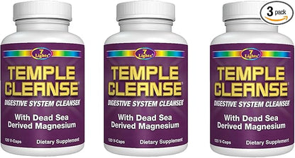 Temple Cleanse|3-Pack Special, Magnesium, Oxygen-Based Colon Cleanse Detox, Relieves Occasional Constipation with No Gas or Bloating, Body Detox and Cleanse for Women & Men