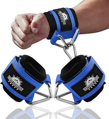Adjustable Wrist Cuffs Neoprene Padded Straps for Cable Machines Strength Training Equipment