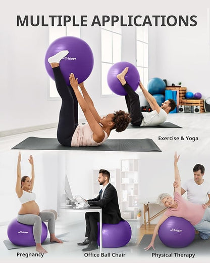 Trideer Yoga Ball Exercise Ball for Working Out 5 Sizes