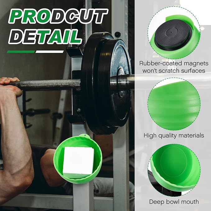Gym Chalk Bowl Container Magnetic Chalk Holder Weightlifting Workout Gym Multi Position Chalk Bowl Accessory