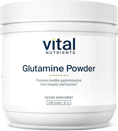 Vital Nutrients Glutamine Powder | 225g L-Glutamine | Healthy Gastrointestinal Tract Function | Gluten, Dairy, Soy Free | Non-GMO | 225g/8 oz L-Glutamine Powder
