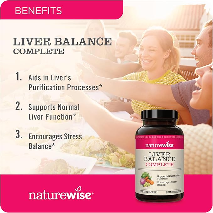 NatureWise Liver Detox Cleanse Supplement (30 Servings) Triple Repair Formula with Milk Thistle, Turmeric, Reishi & Kudzu to Encourage Toxin Removal & Support Normal Function (60 Veg Capsules)