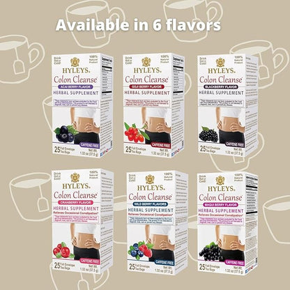 Hyleys Colon Cleanse Tea Blackberry Flavor - 50 Tea Bags (6 Pack - 300 Tea Bags Total)