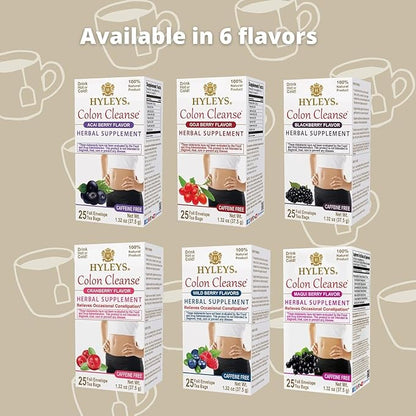 Hyleys Colon Cleanse Tea Cranberry Flavor - 25 Tea Bags (1 Pack)