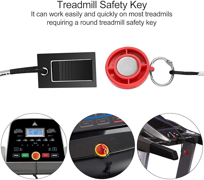 EEEKit Treadmill Safety Key Magnet Replacement, Universal Treadmill Emergency Stop Key for Image, Reebok, Epic, Golds Gym, Freemotion, Healthrider Running Machine