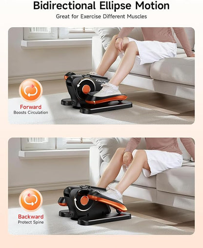 Under Desk Elliptical Machine,Electric Ellipse Leg Exerciser for Seniors Adults,Quite Portable with Display Monitor,Non-Slip Foot Straps and Remote Control and 12 Adjustable Speeds