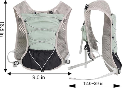 Hydration Running Vest Ultra-Lightweight for Women Men [2025 Upgraded], Breathable All-Weather Water Vest Hiking Backpack, Adjustable Water Backpack for Hiking, Cycling, Trail Marathon Race