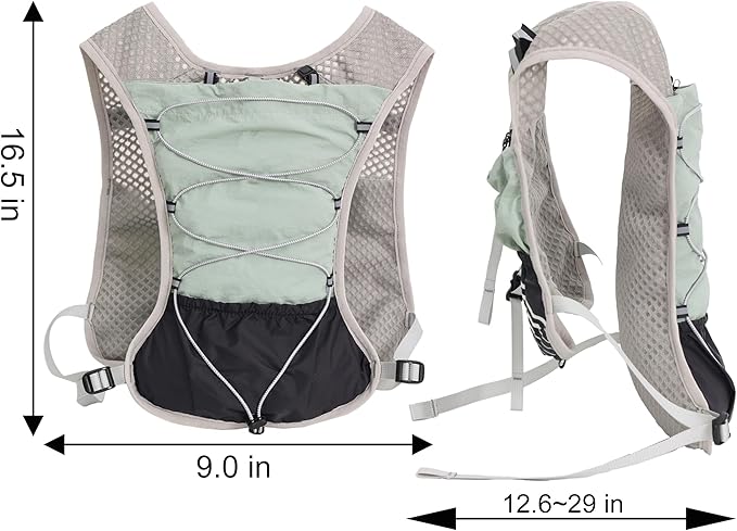 Hydration Running Vest Ultra-Lightweight for Women Men [2025 Upgraded], Breathable All-Weather Water Vest Hiking Backpack, Adjustable Water Backpack for Hiking, Cycling, Trail Marathon Race