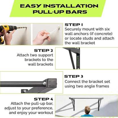 R2 Wall Mounted Pull Up Bar (500 lbs)