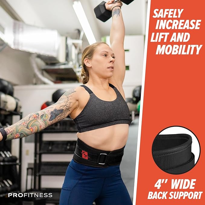 ProFitness Weight Lifting Belt for Women - 4''