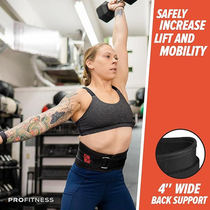 ProFitness Weight Lifting Belt for Women - 4''