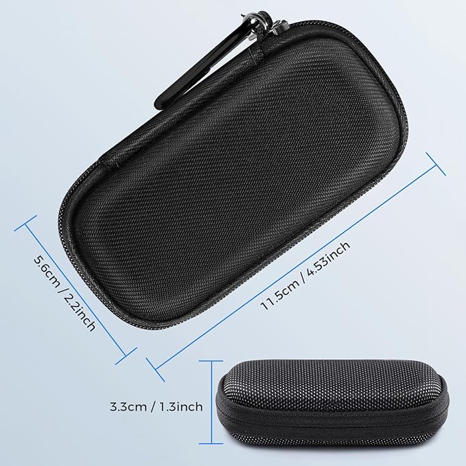 Case for Kardia Mobile EKG Heart Monitor, Hard Case Compatible with AliveCor EKG Device, Heart Monitor Travel Case Comes with Carabiner Clip - CASE ONLY (Black)
