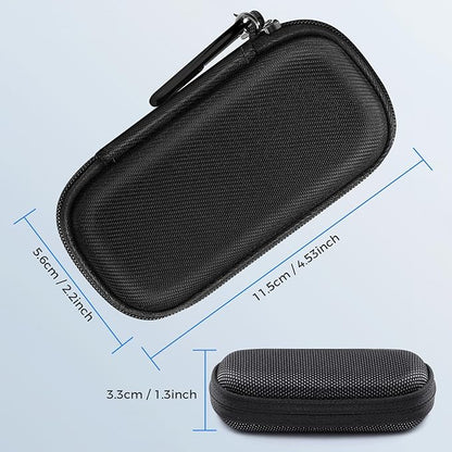 Case for Kardia Mobile EKG Heart Monitor, Hard Case Compatible with AliveCor EKG Device, Heart Monitor Travel Case Comes with Carabiner Clip - CASE ONLY (Black)
