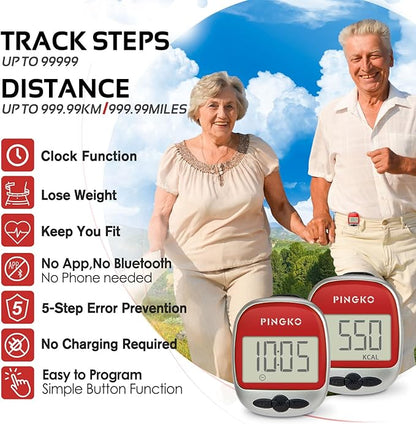 PINGKO Outdoor Multi-Function Portable Sport Pedometer Step/Distance/Calories/Counter
