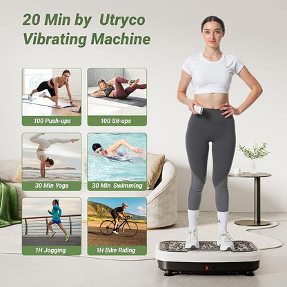 Whole Body Vibration Plate Exercise Machine Vibrating Plate Shaking with Weight 330lbs, Shake Plate Exercise Machine Power Plate Vibration Platform for Fitness Equipment Workout