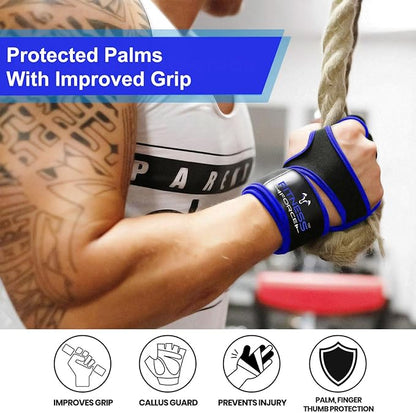 FITNESS FORCE Ventilated Gym Gloves for Men with Built-in Wrist Support for Workouts Weightlifting Gloves Workout Gloves for Women Exercise Fitness Gloves Perfect for Powerlifting, Cross Training