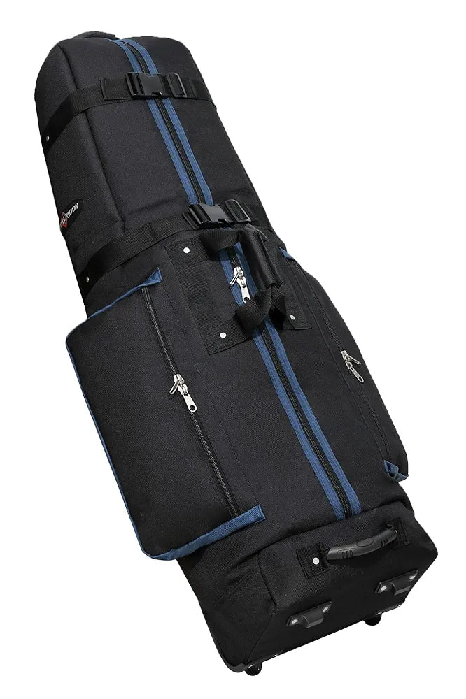 CaddyDaddy Constrictor Soft-Sided Golf Travel Bag Cover with Thick Dense Foam Padded Top 1 Year Full Travel Bag Replacement Coverage | Wheels & Lockable Zippers Case for Transporting Clubs on Airlines