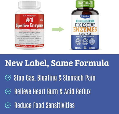 Best Digestive Enzymes for Women & Men with Lactase Lipase Amylase Bromelain. Enzymes for Digestion & Digestive Health. Gas and Bloating Relief for Women and Men. Gallbladder Enzymes & Supplements.