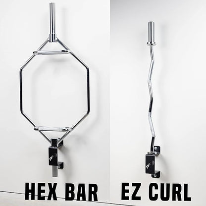 PRx Performance Specialty Bar Storage Rack Safety Squat Weight Barbell Holder USA Made Wall Mounted Space Saving Home Garage Gym Fitness Workout Equipment