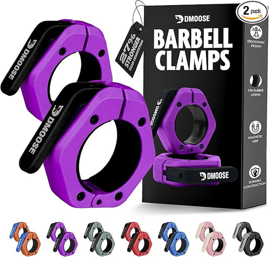 DMoose Barbell Clips (Pair) - Quick Release Olympic 2" Barbell