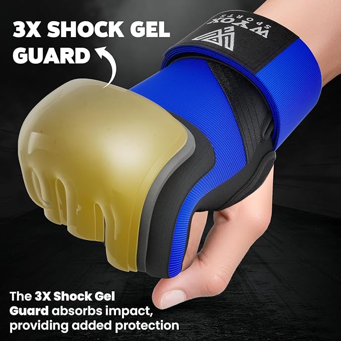 WYOX Gel Boxing Hand Wraps Inner Gloves for Men & Women, 80cm Quick Wrist Straps, Padded Knuckle Protection for Muay Thai Kickboxing, Hand Wraps for Boxing & Martial Arts