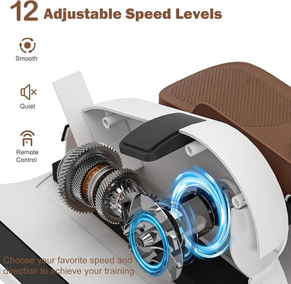Under Desk Elliptical Machine, Ellipse Leg Exerciser for Seniors Fully Assembled, Portable & Quiet Electric Seated Pedal Exerciser with Remote Control & 12 Adjustable Speeds