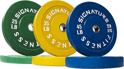 Signature Fitness 2" Olympic Bumper Plate Weight Plates 7FT Olympic
