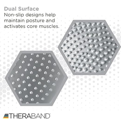 THERABAND Stability Disc for Balance Training, Pre-Inflated Balance Trainer, Round Core Cushion for Office Chair, Round Sport Stability Trainer, Physical Therapy Equipment to Improve Posture, Silver