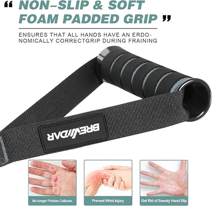 Exercise Handles - Gym Attachments for Cable Machine, Chest Fly, Resistance Bands, Pull up - Foam Handles with Gourd Hooks (Pair)